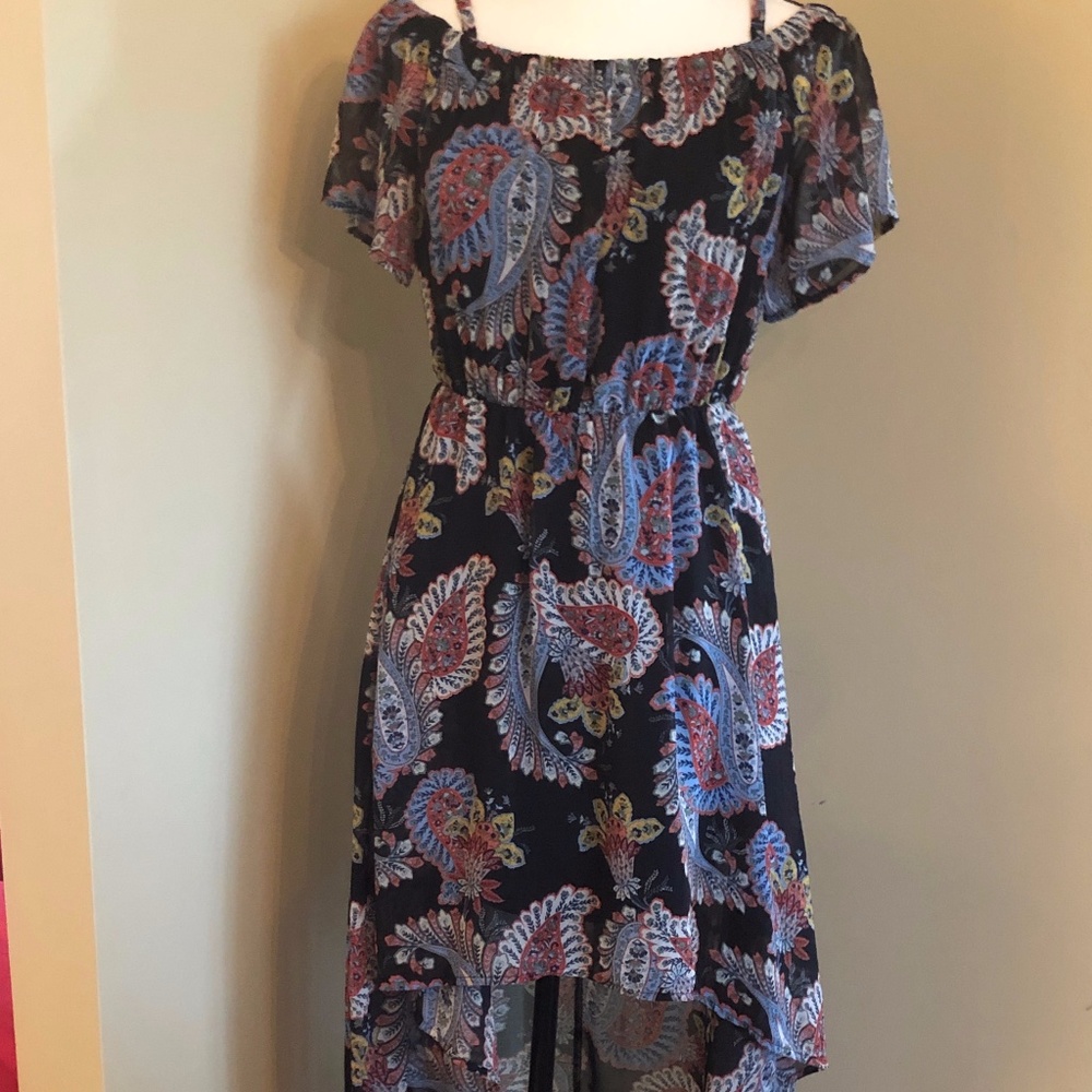 Black Sundress with Colorful Print